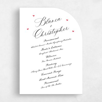 White Half arch Wedding Program - Estate