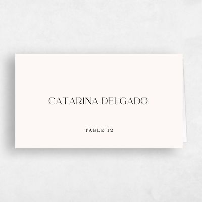 Beige Wedding Place Card - Hilltone