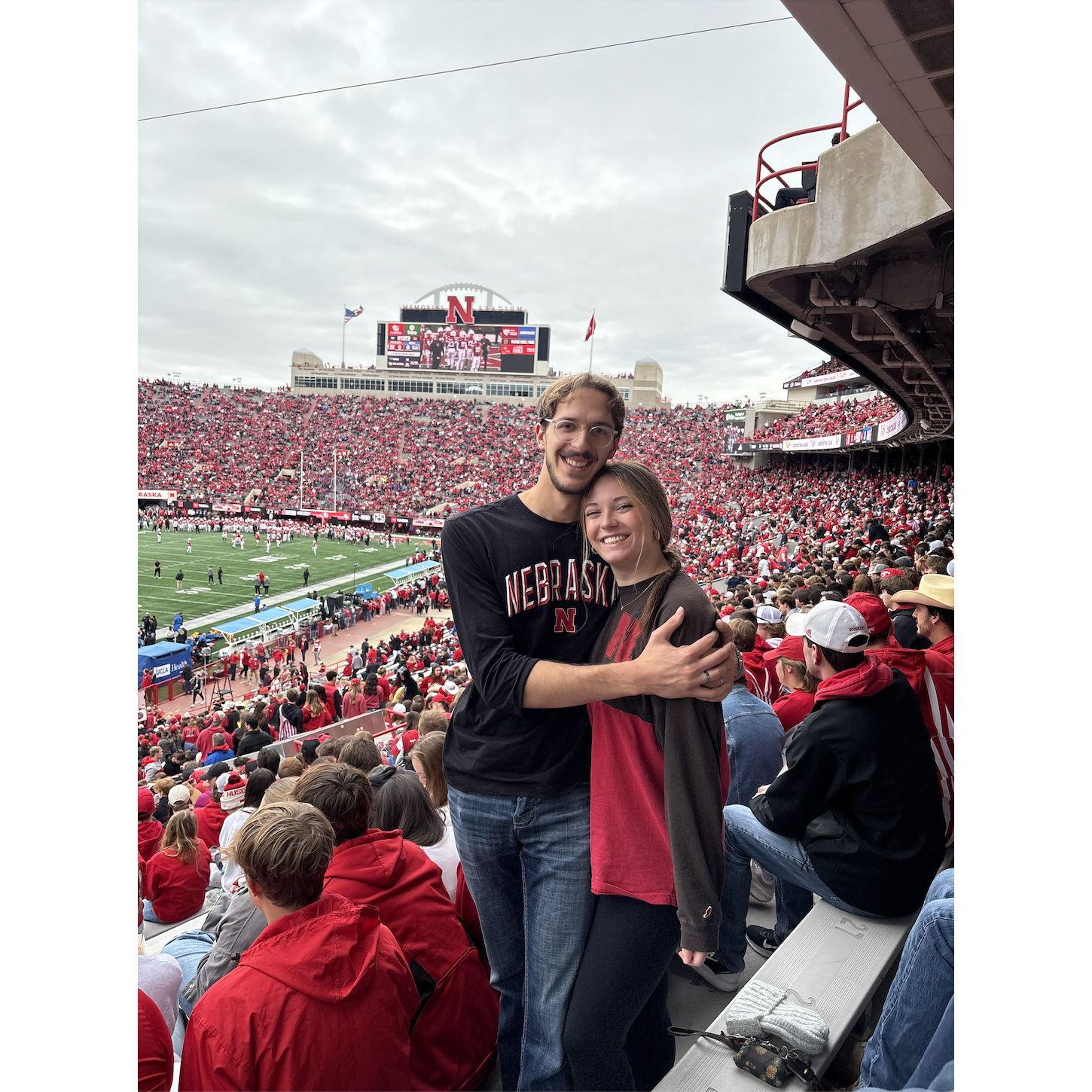 Joey's first Husker football game in Fall 2024. Go Big Red!