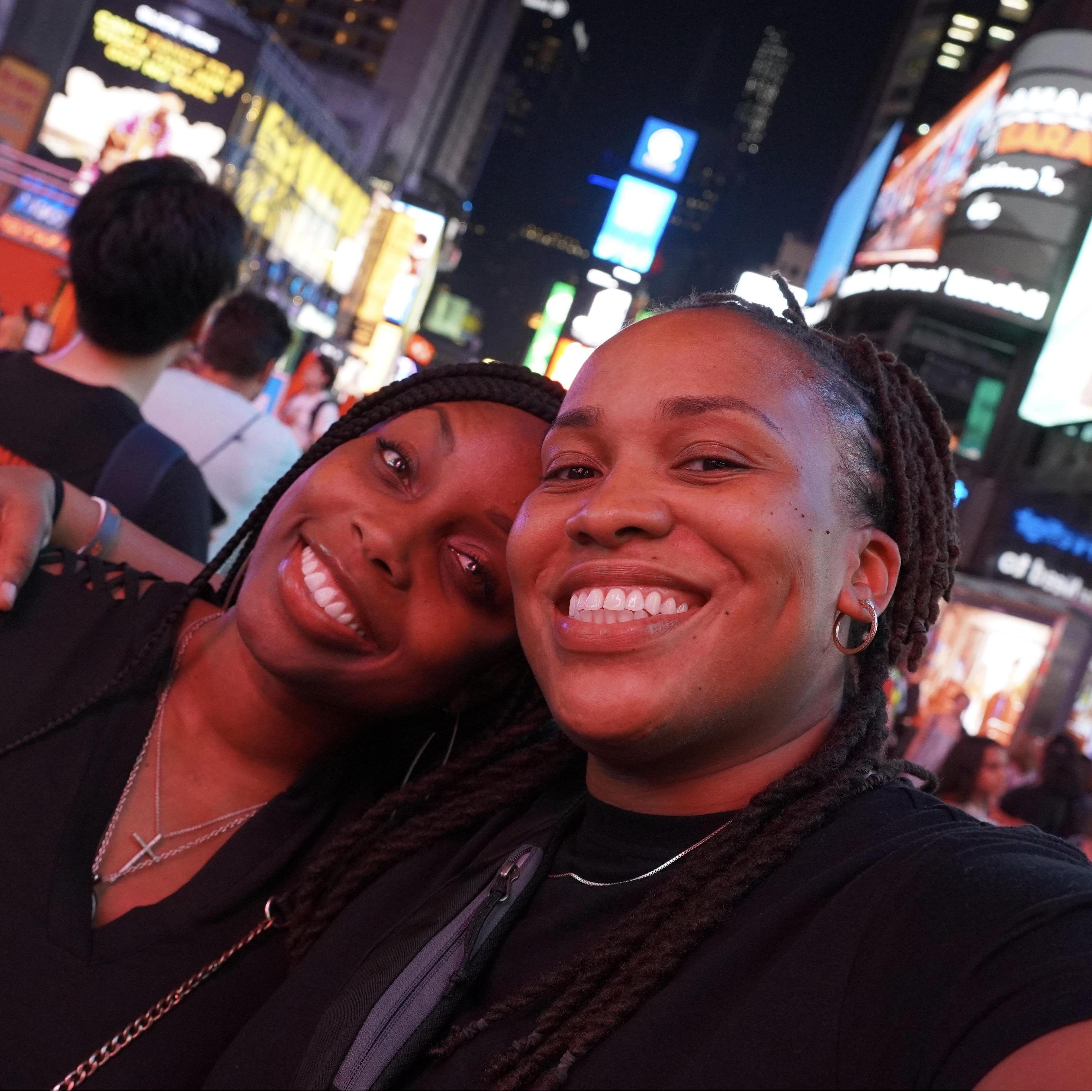 Hanging in Times Square.