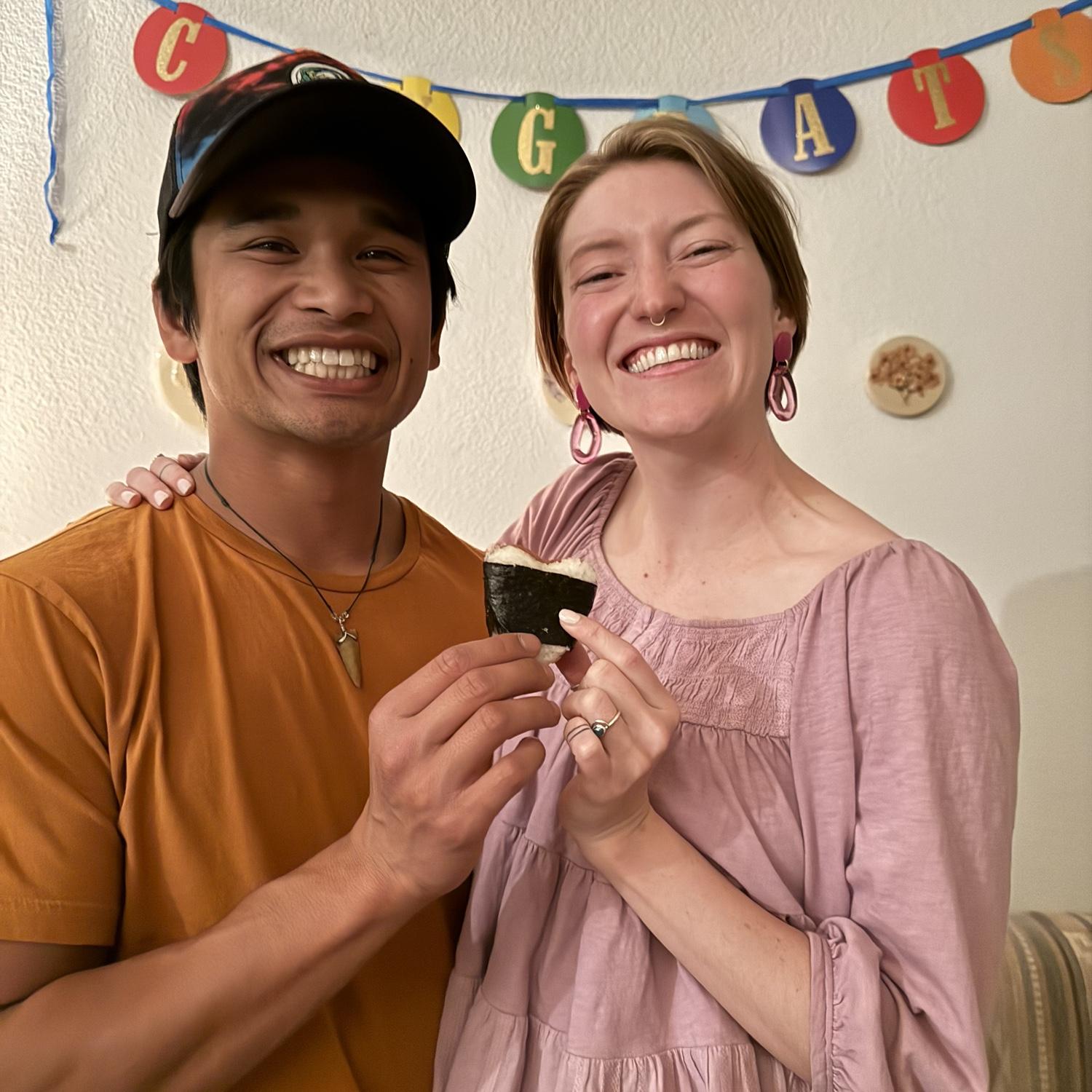 It wouldn’t be an engagement party without heart-shaped musubis