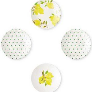 Lemon 4-Pc. Melamine Tidbit Plate Set