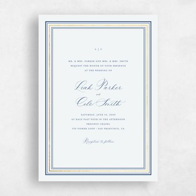 Mist, Blue Wedding Invitation - Robin Classic Foil