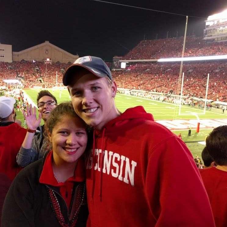 We love Badger games! (hello, random photo-bomber)