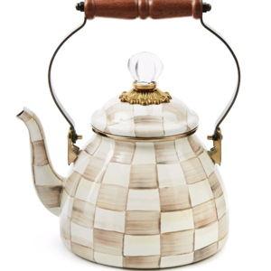 Mocha Check 2 Quart Tea Kettle image number 2 Mocha Check 2 Quart Tea Kettle