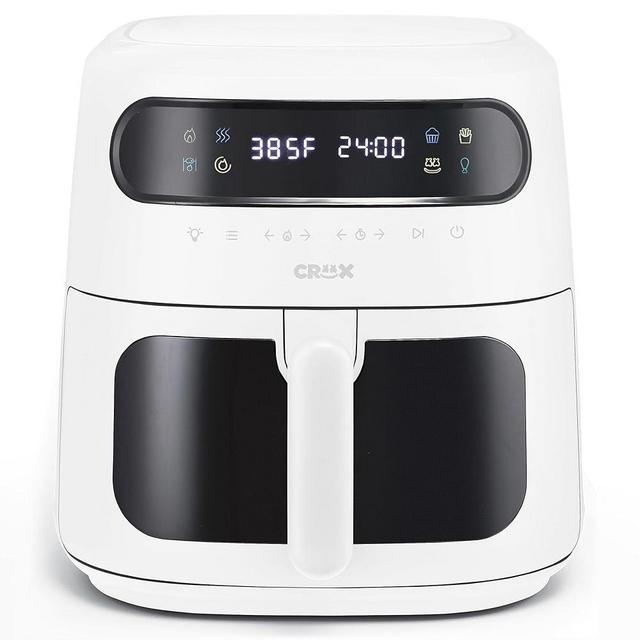 CRUX x Marshmello 8.0 QT Digital Air Fryer with TurboCrisp Technology, Touch Screen Temperature Control, Timer and Auto Shut-off, Fully Programmable, White