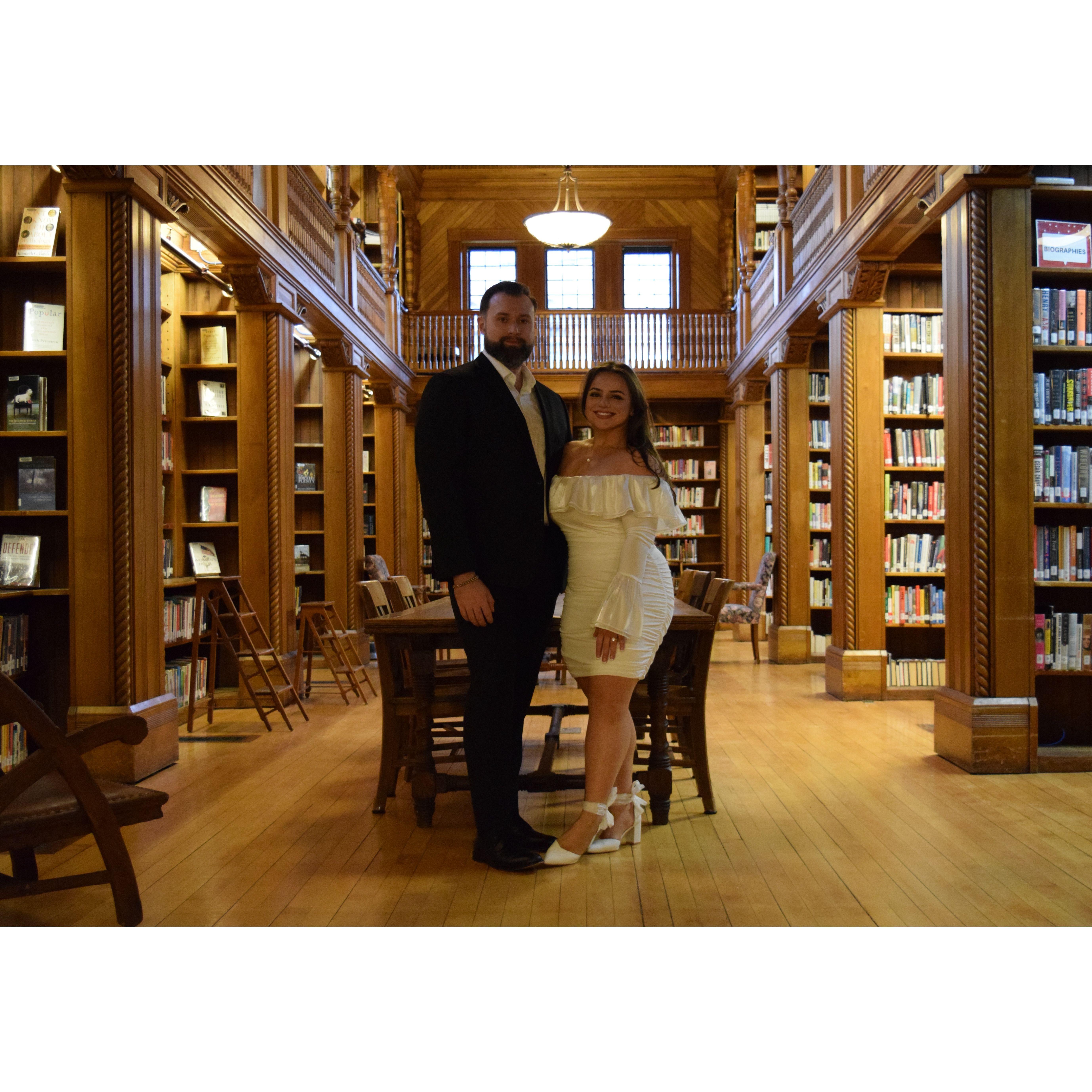 Ames Public Library, home to thousands of books (which Shannon loves deeply) and located in the town of Easton, where they first met and fell in love.