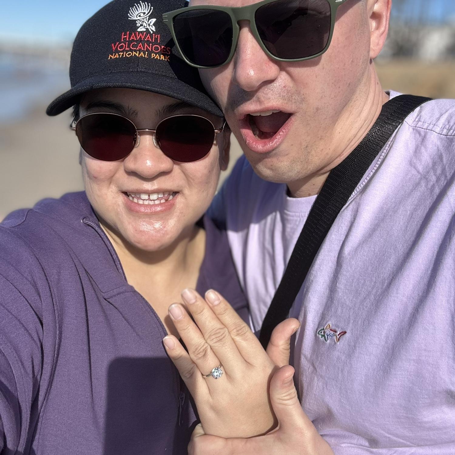 Newly engaged couple on their beach walk in San Clemente
January 2026