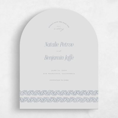 Grey Arch Wedding Save the Date - Sorsha Portrait