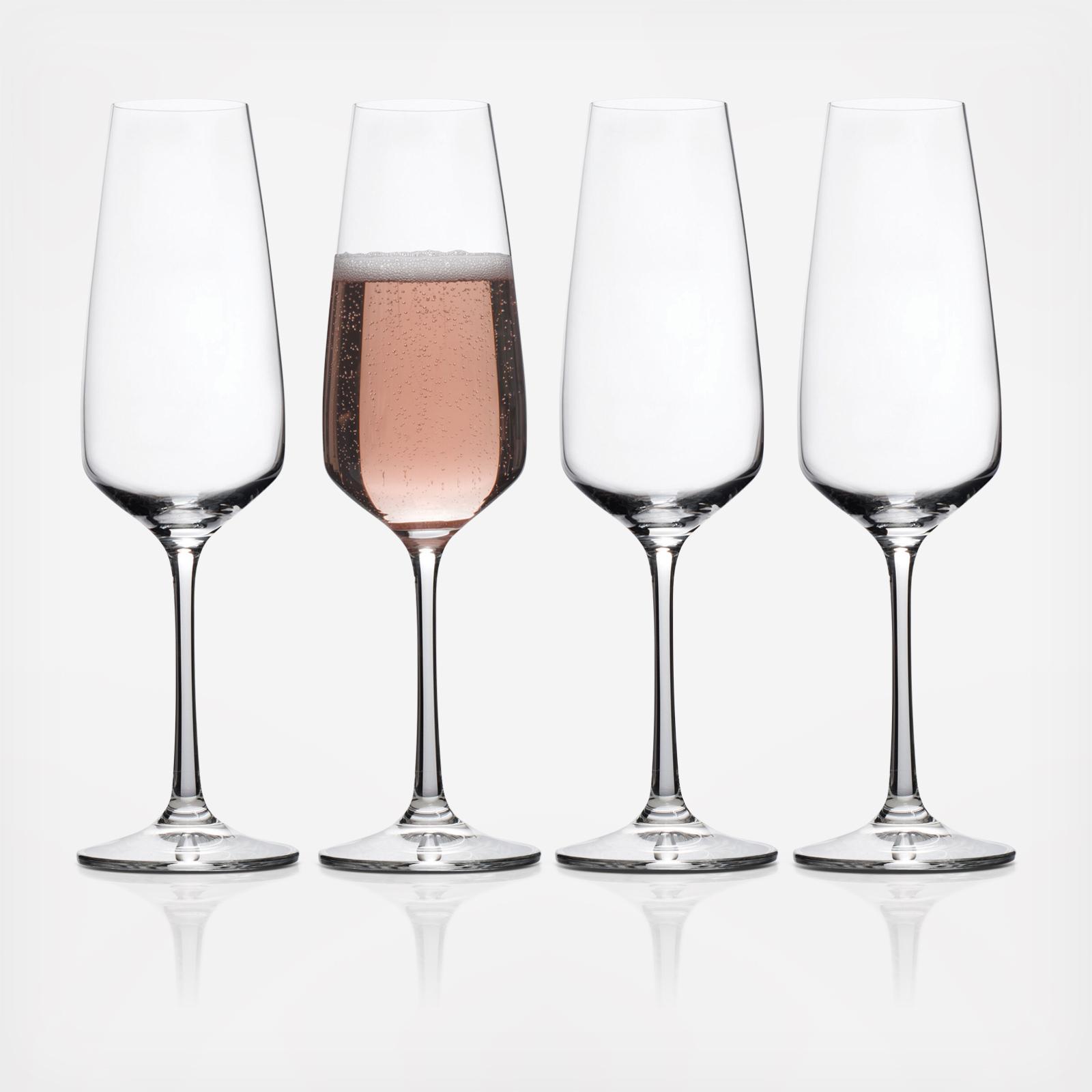 Melody Set of 4 Champagne Flute Glasses - Thumbnail 5