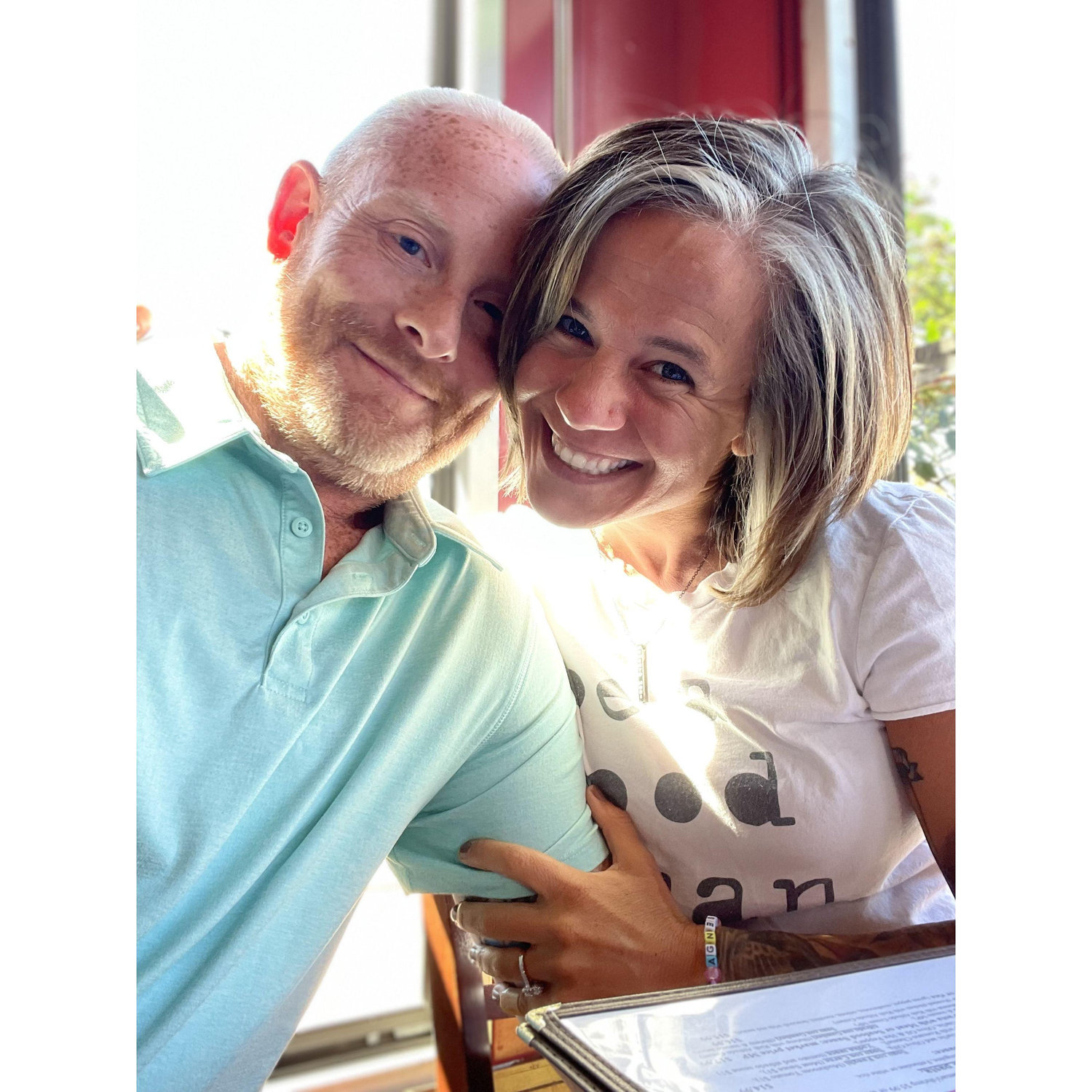 Celebrating our engagement at our favorite local Italian restaurant, La Betolla Italiano in Crystal City!