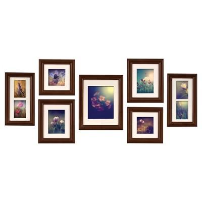 Gallery Perfect 7 Piece Wall Frame Set - Walnut