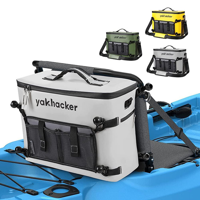 Yahacker Kayak Cooler, Waterproof Seat Back Cooler for Kayaks with Lawn-Chair Style Seats, Kayak Accessories Cooler Bag, Portable Ice Chest Cooler for Kayaking, Travel, Lunch, Beaches & Trips