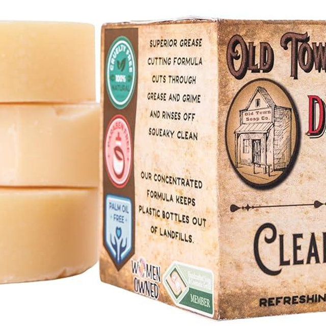 Old Town Soap Co. Lemon Dish Block Soap Bar - 3 Pack Natural Dish Soap Bar 4oz for Eco-Friendly Cleaning - Premium Dish Soap Block Alternative for Sustainable Kitchen | Made in USA