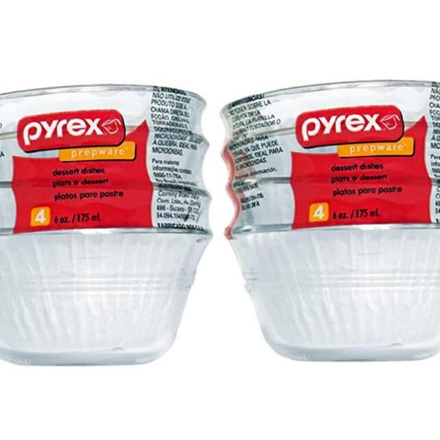 Pyrex 6-Ounce Custard Cups, Set of 4 (Pack of 2)