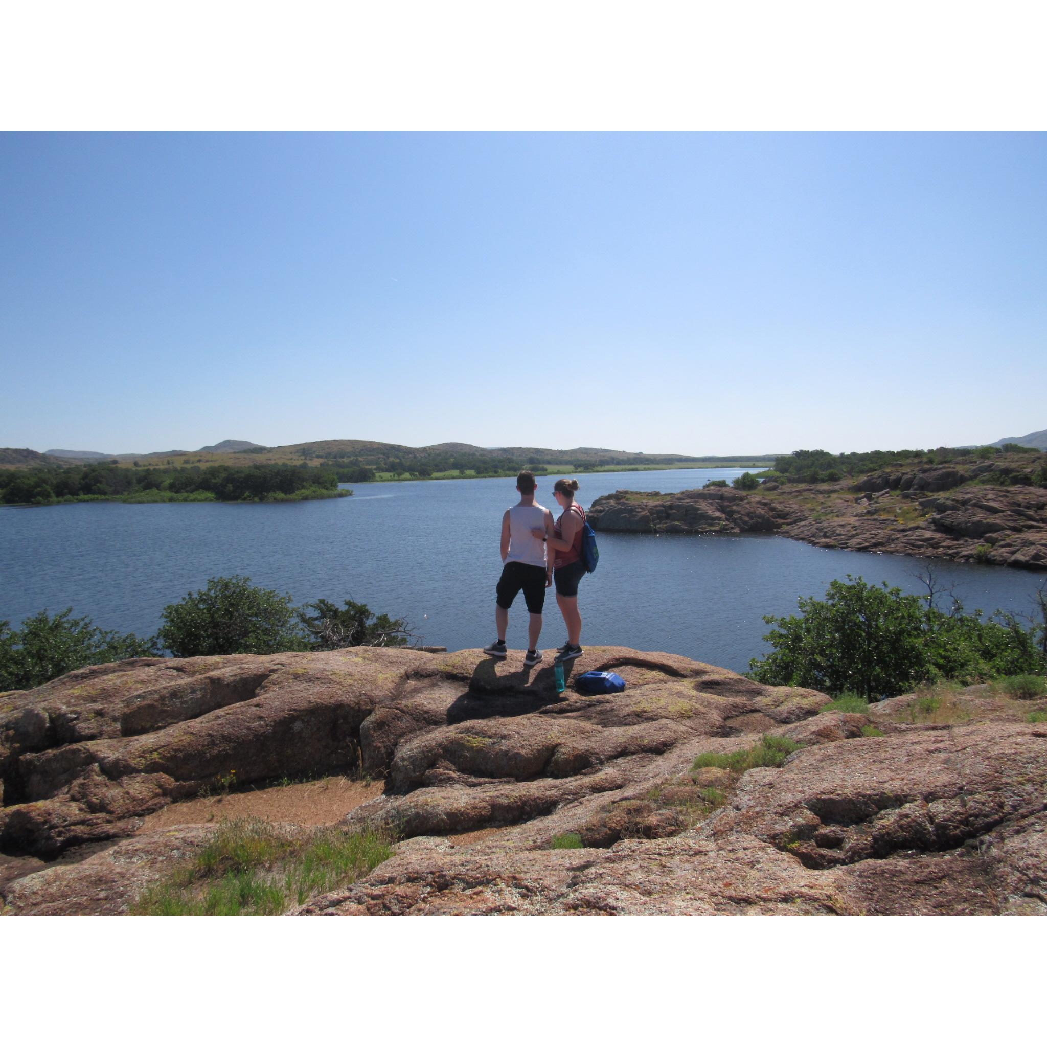We were enjoying the view, just before Hunter proposed.