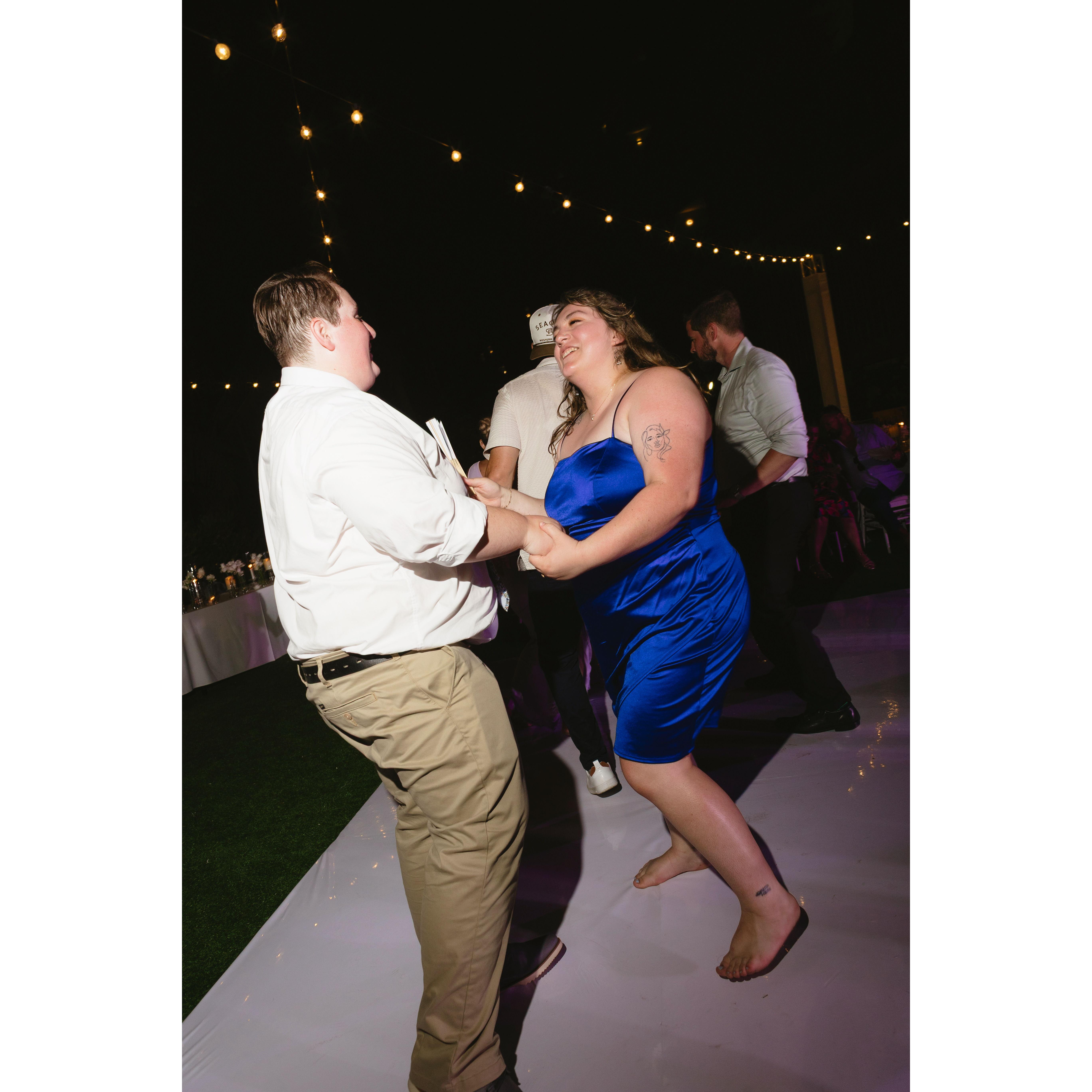 I don't remember if this is us dancing to "Pink Pony Club" or "I Love It" -Carissa