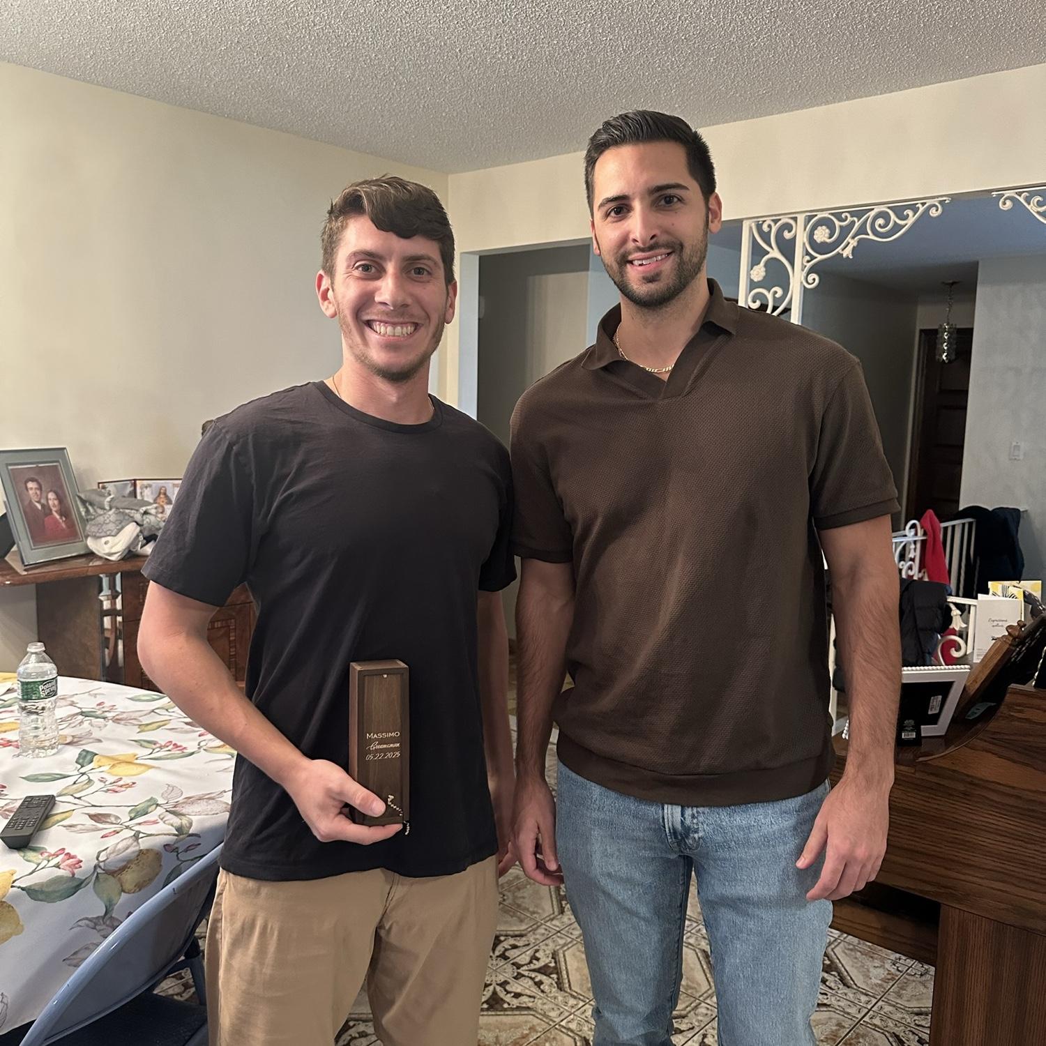 Massimo, a Groomsman has become close with ben over the last couple years and has spent many Sundays and holidays with Ben and the family at Nonnas house.