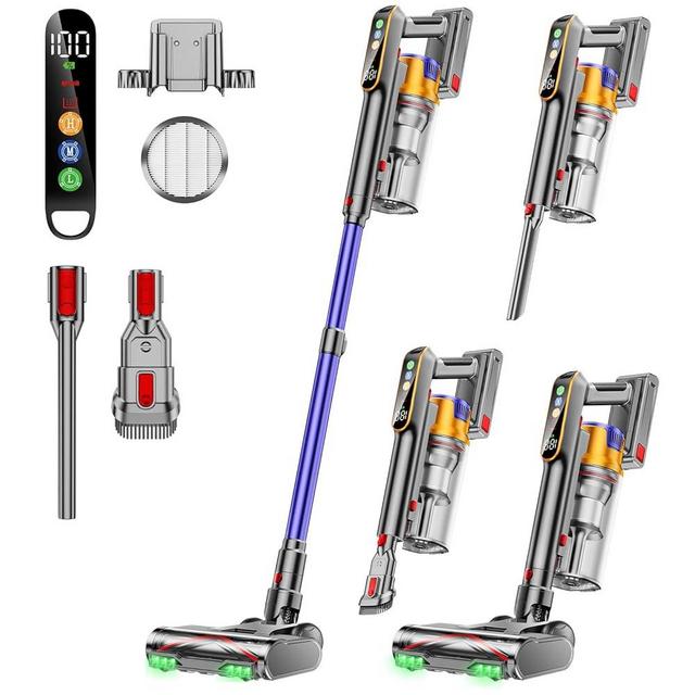 Cordless Vacuum Cleaner, 550W 45KPA 60 Mins Vacuum Cleaners for Home, Stick Vacuum with Wall Mount Charging, Anti-tangle Wireless Vacuum, Rechargeable Cordless Vacuum for Pet Hair/Carpet/Hard Floor