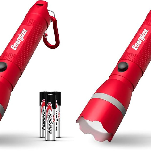 Energizer R-300 LED Flashlight Emergency Safety Light, Bright IPX4 Water Resistant Flash Light, Durable Emergency Light for Hurricane Preparedness, Batteries Included (Pack of 2)