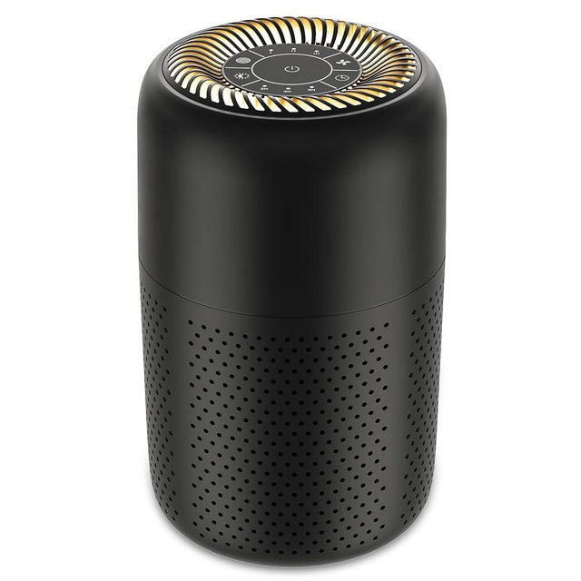 Vhoiu Small Air Purifiers for Bedroom Home Dorm Up to 600 sqft,20 dB Quiet Desktop Air Purifier With Night Light,H13 HEPA Filter,For Smoke Pets Dander Hair Filter,For Apartment Kitchen