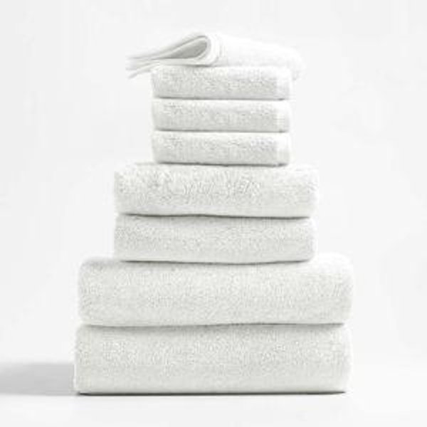 Organic Turkish Cotton White Bath Towel + Reviews | Crate & Barrel
