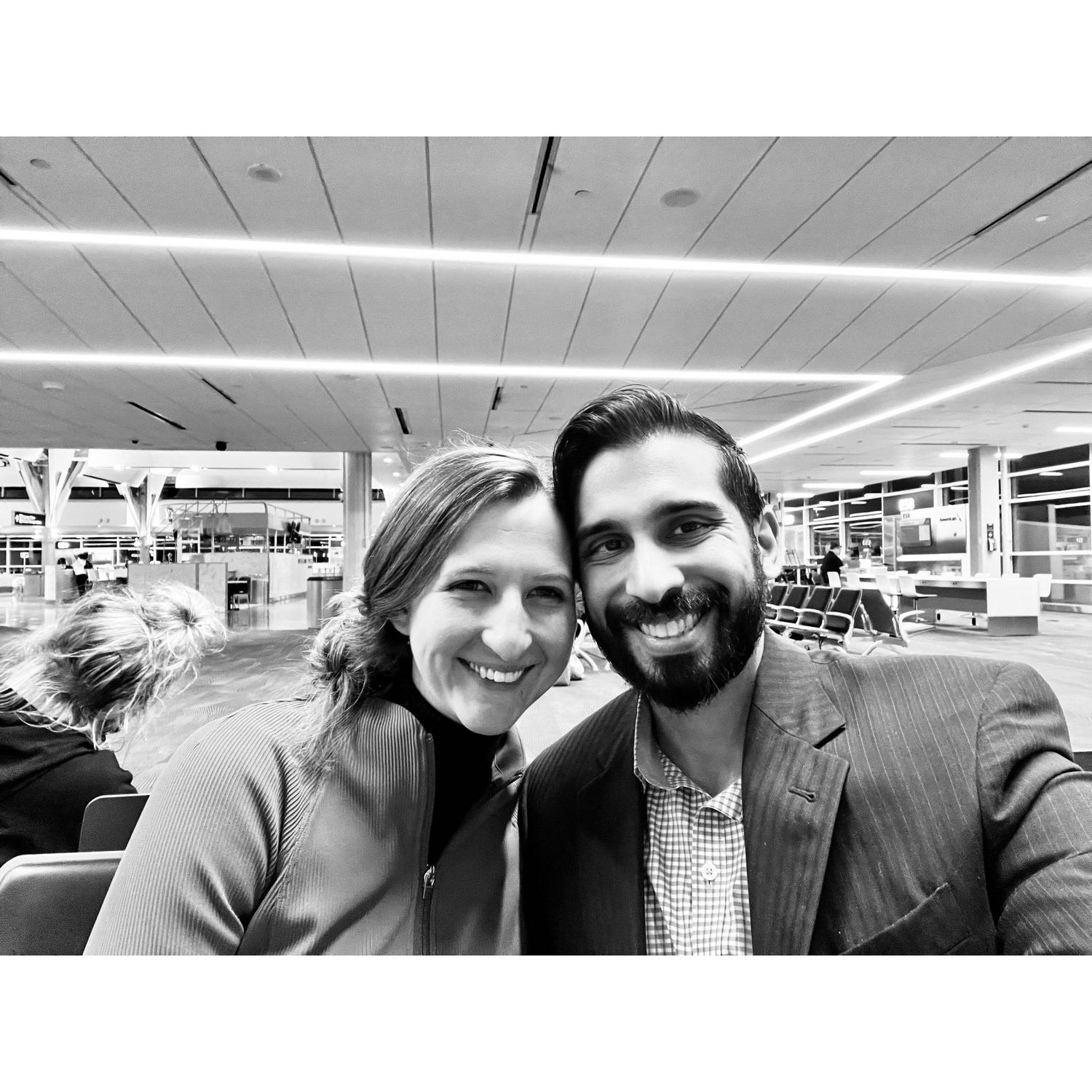 That time we both had early morning work flights.