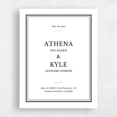 Black Wedding Save the Date - Weyers Frame Letterpress
