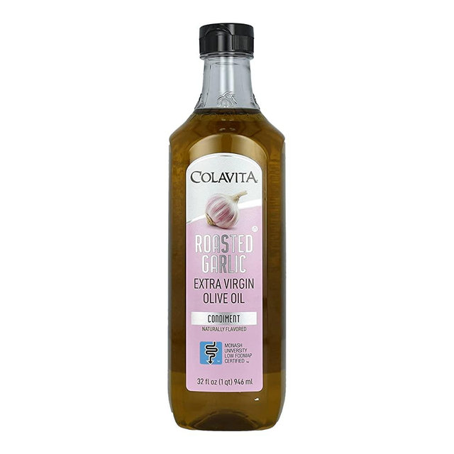 Colavita Roasted Garlic Extra Virgin Olive Oil, Low FODMAP, 32 Fl Oz (Pack of 1)