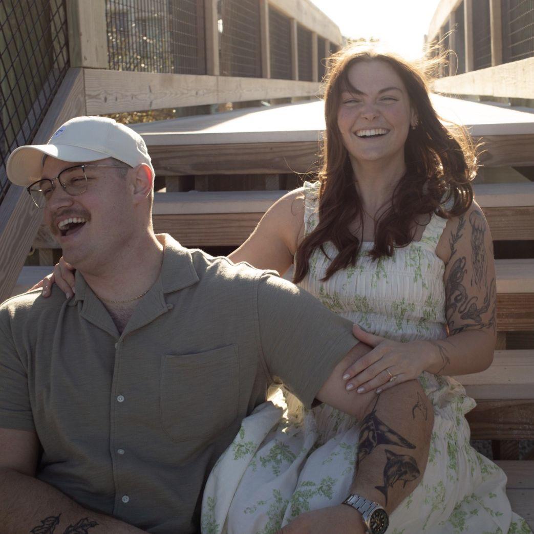 Our first date was spent on the golf course, followed by pizza!