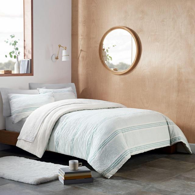 UGG® Devon 3-Piece Reversible Full/Queen Comforter Set in Blue Stripe
