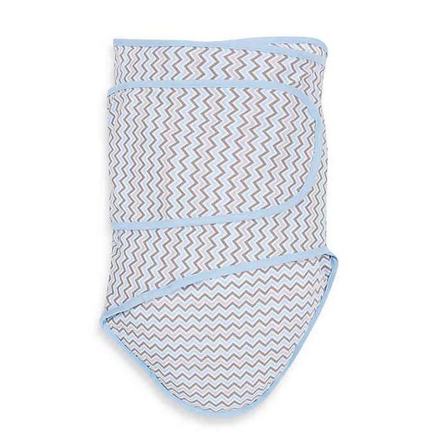 Miracle Blanket® Chevron Swaddle in Blue/Grey