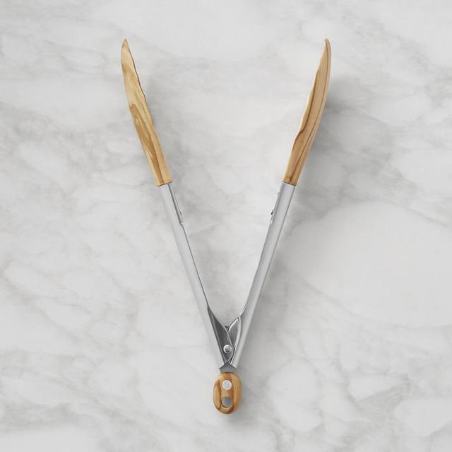 Williams Sonoma Olivewood Tongs, 9"