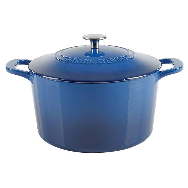 Rachael Ray Hard Enamel Aluminum Nonstick Skillet, 12-1/2, Marine Blue