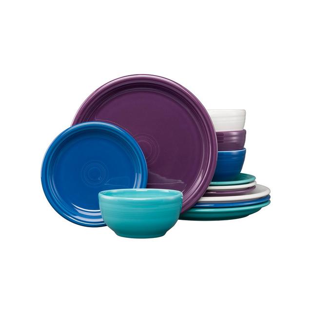 Fiesta Mixed Coastal Colors Bistro 12-Pc. Dinnerware Set, Service for 4