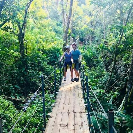 Zip-lining in Belize