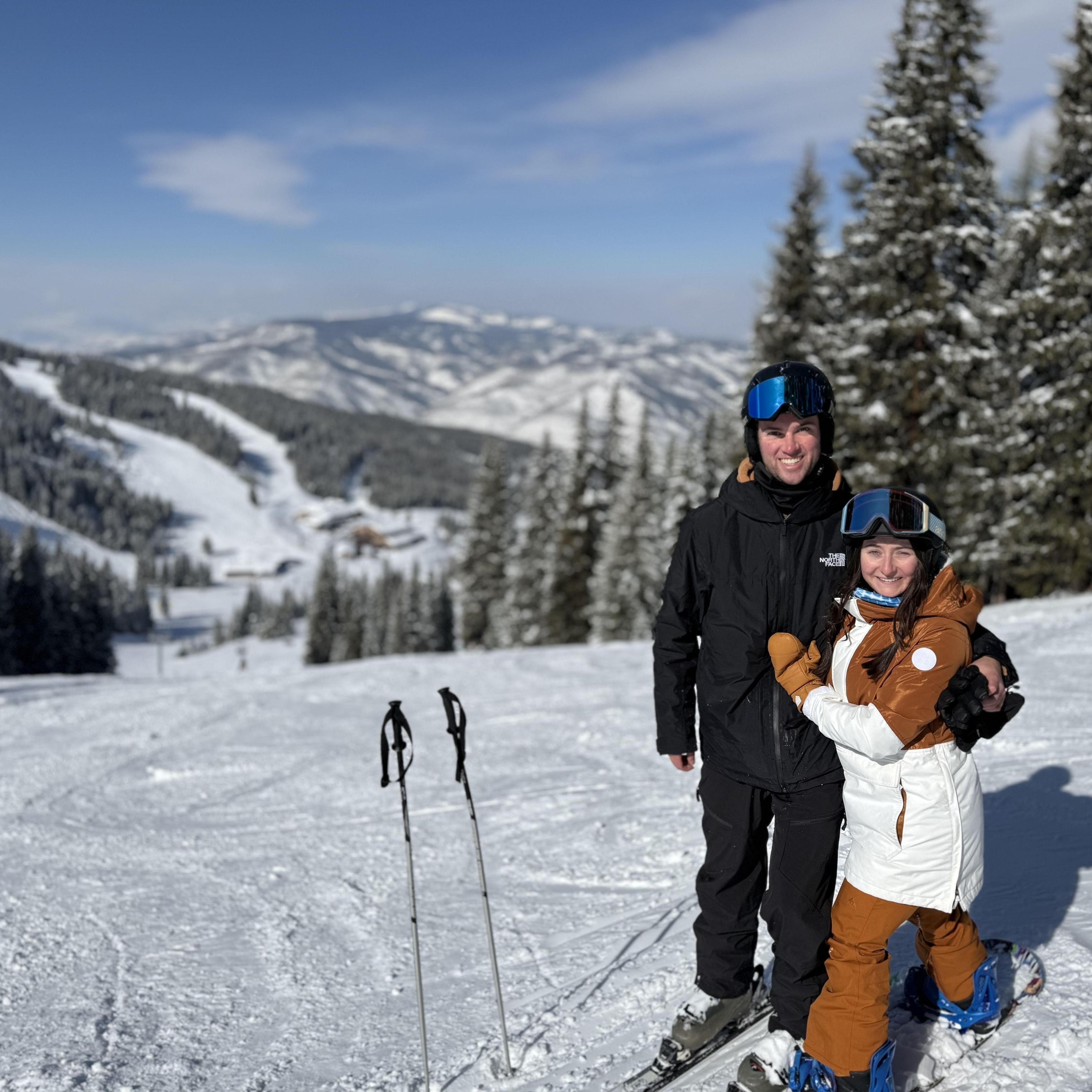 This year, Michael learned how to ski! He's trying his best to keep up with Natalie who's been hitting the slopes since she was 3 years old.