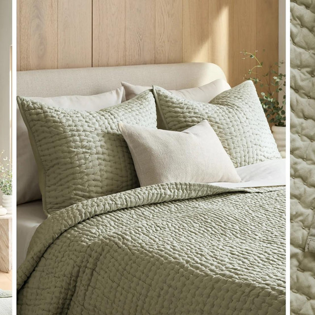 European Linen Cotton Stitch Quilt