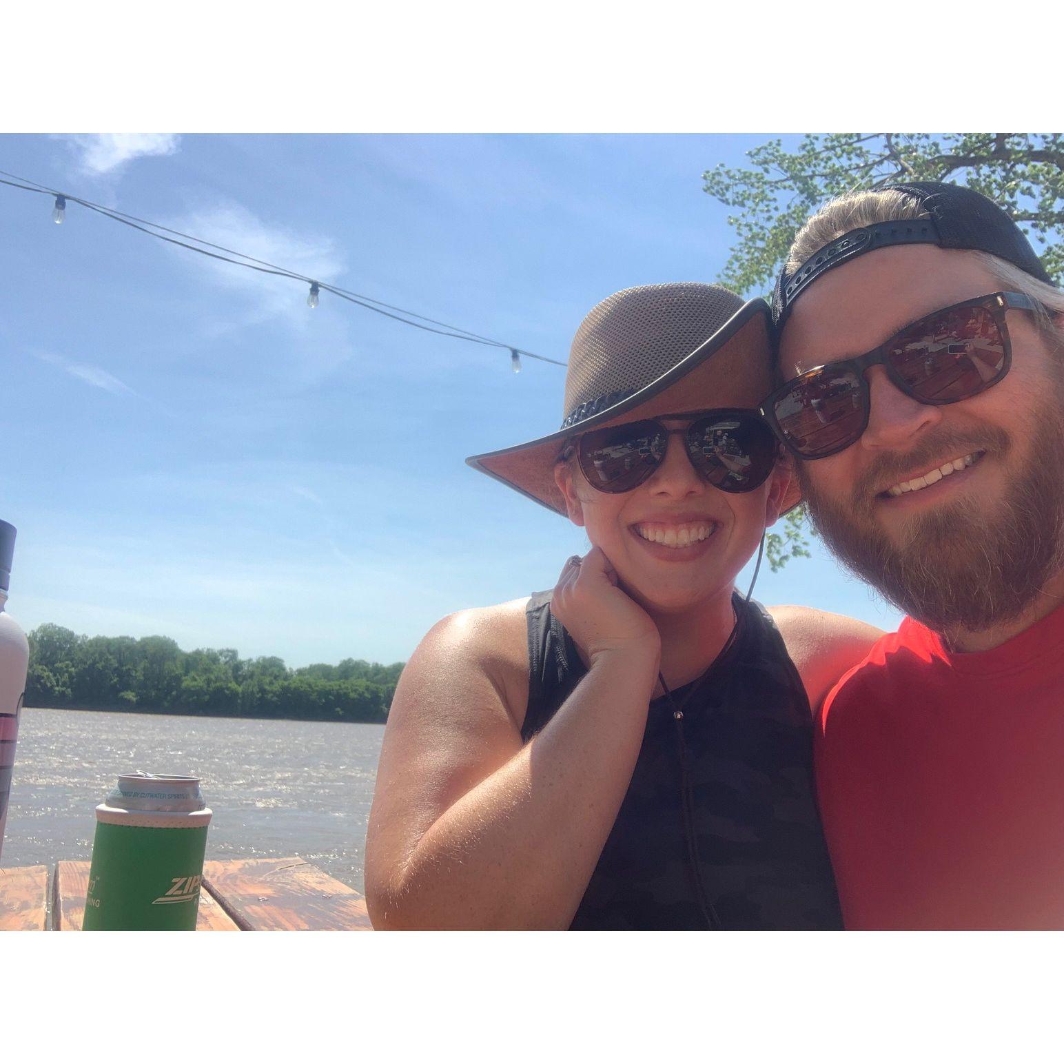 At one of our favorite places in Mid-MO, Cooper's Landing.