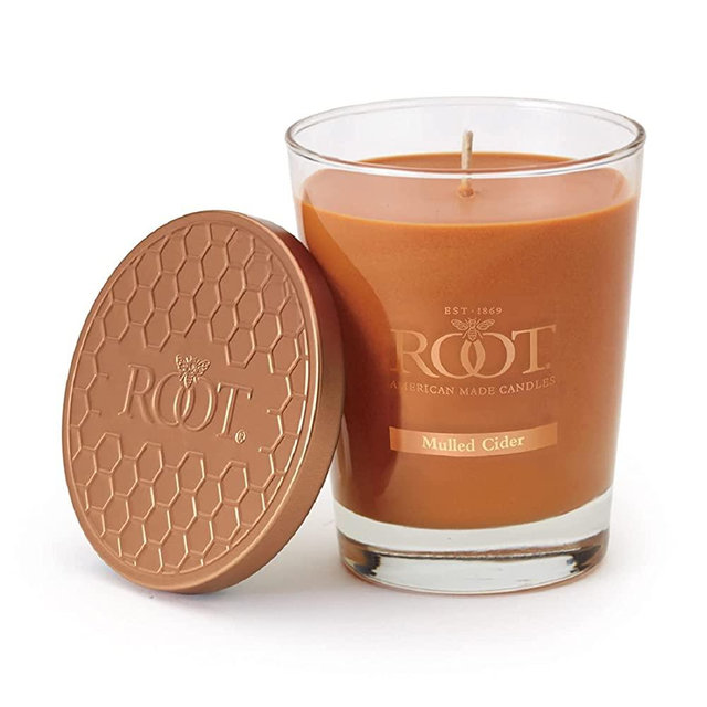 Root Candles Honeycomb Veriglass Scented Beeswax Blend Candle, Large, Mulled Cider