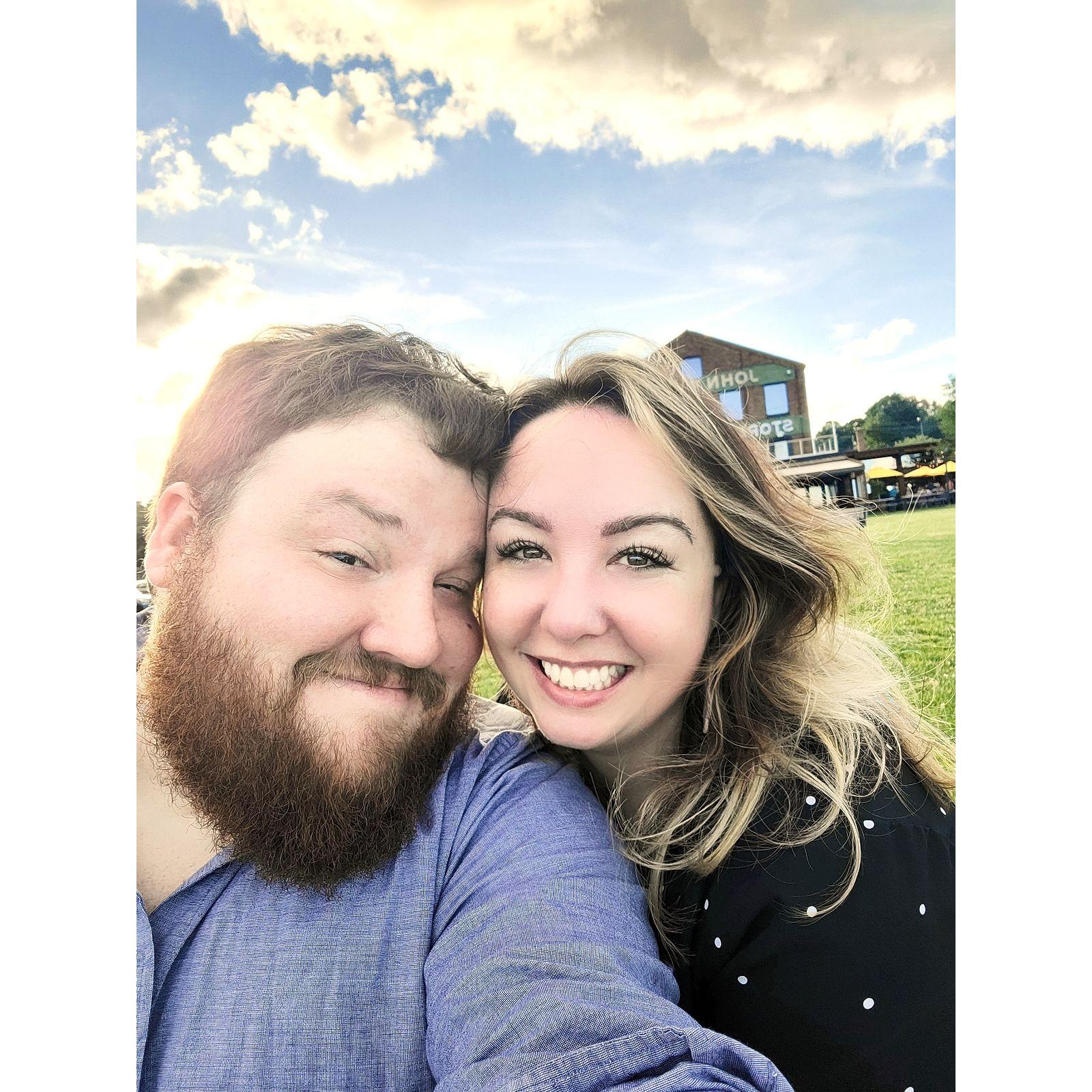 One of our very first photos together as a couple at our favorite restraunt.