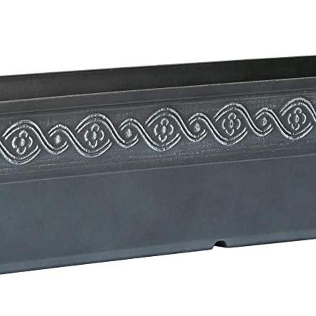 Classic Home and Garden 9418D-515 18" Corinthian Trough Planter, Storm