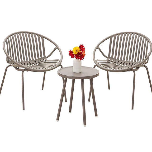 Werph Patio Furniture Set, 3 Pieces Outdoor Furniture with Bistro Table and Chairs Set of 2, Outdoor Patio Set with Porch Chairs and Table, Deck Conversation Set for Garden Poolside