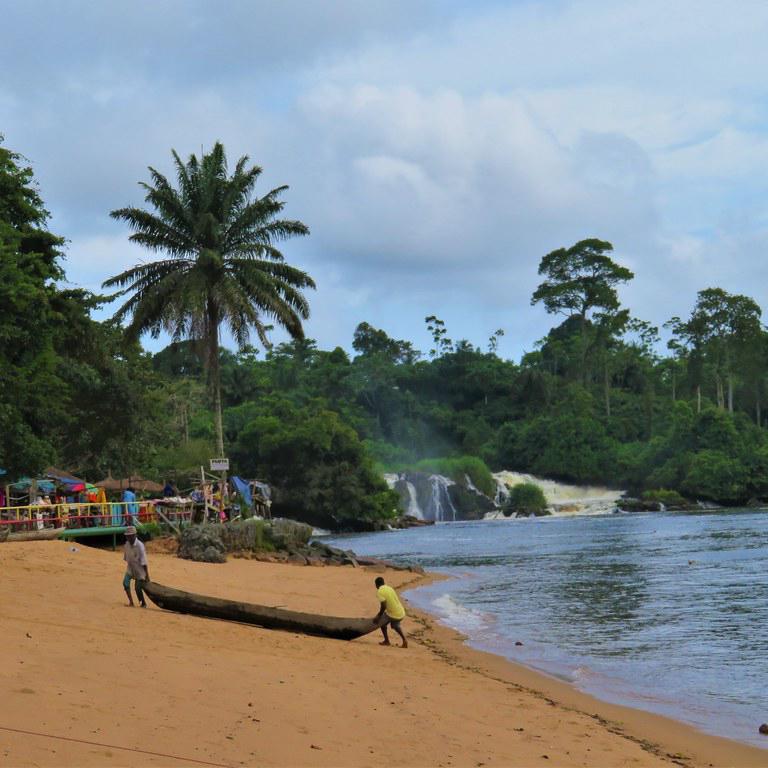 Beach Fall View in Kribi, Cameroon