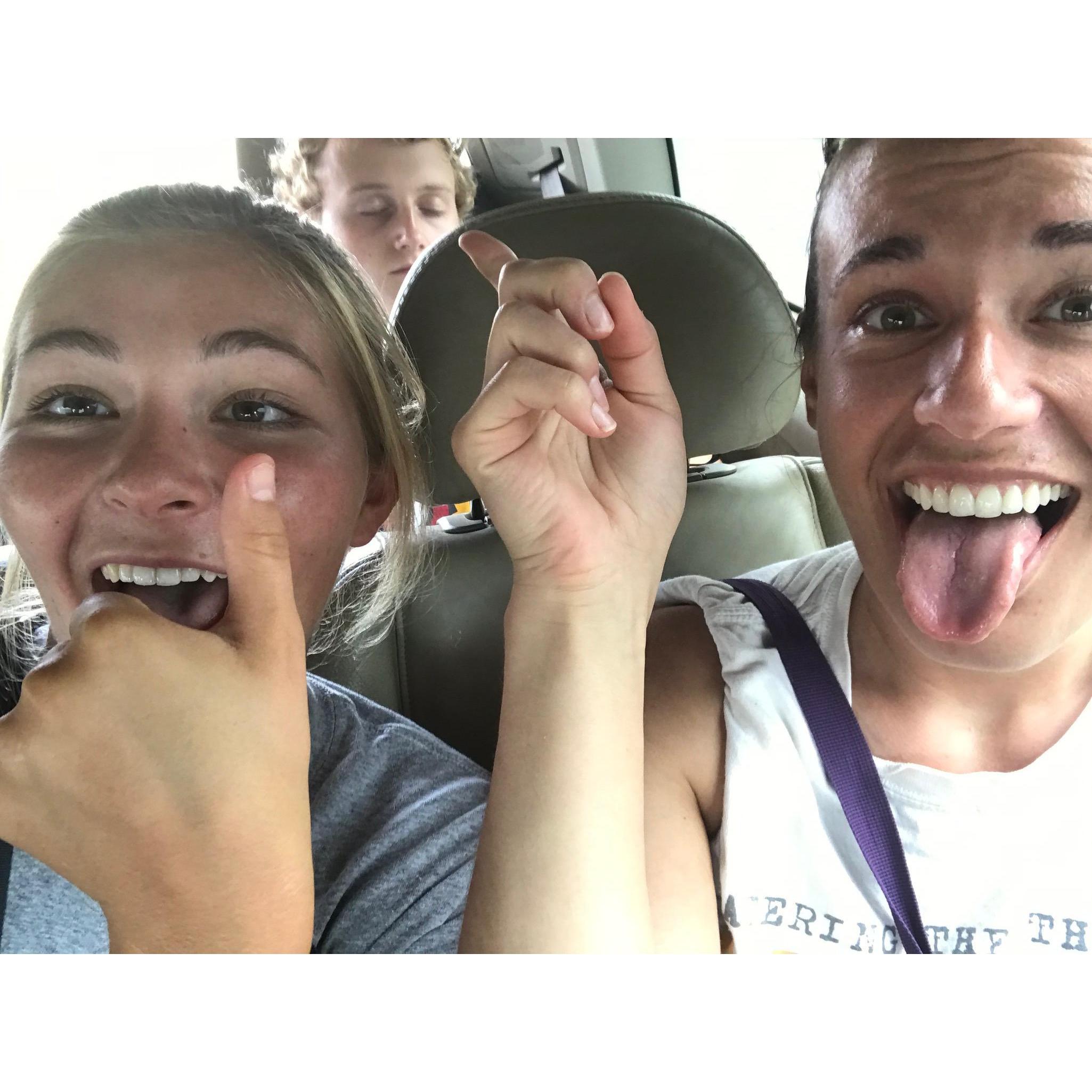 Nap time in the van in Liberia.