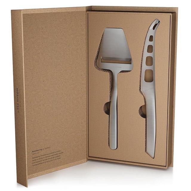 LARS NYSØM Cheese Knife and Cheese Slicer Set 2 pcs. I Cheese Knive & Cheese Cutter Set Made of Stainless Steel