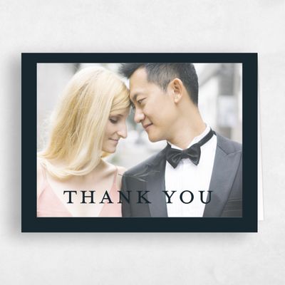 Darkest Teal, Blue Wedding Thank You - Holliston Photo