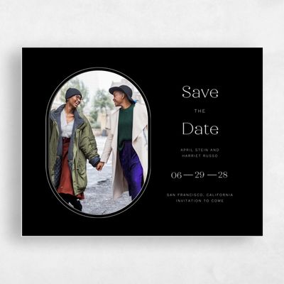 Black Wedding Save the Date - Bridgetown Frame