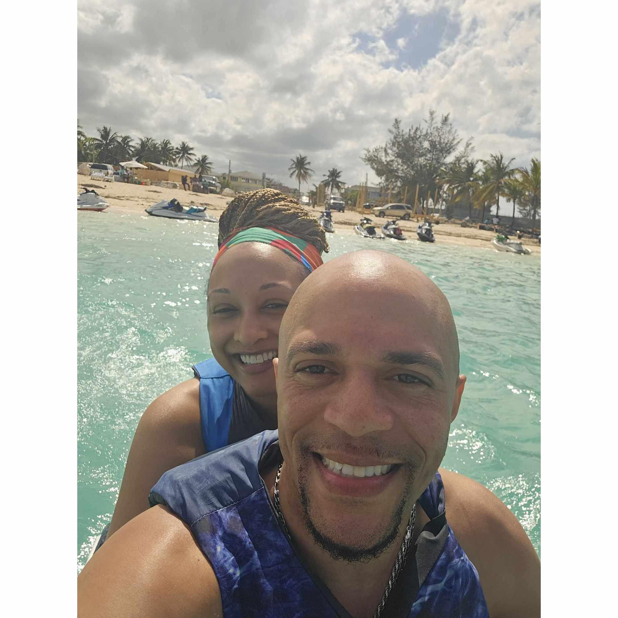 Sonsee's first time on a jet ski