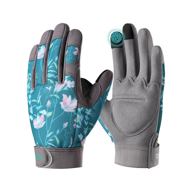 COOLJOB Small Gardening Work Gloves for Women Ladies, Thorn Proof for Rose Pruning, Cactus Handling, Blackberry Bush Planting, Puncture Resistant Anti-Slip Flexible, 1 Pair S Green Glower